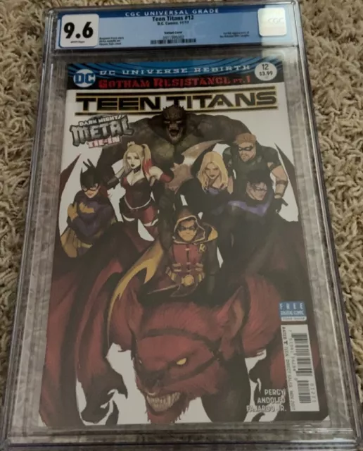Teen Titans #12 CGC 9.6 Sejic Variant 1st full App Batman Who Laughs DC 2017