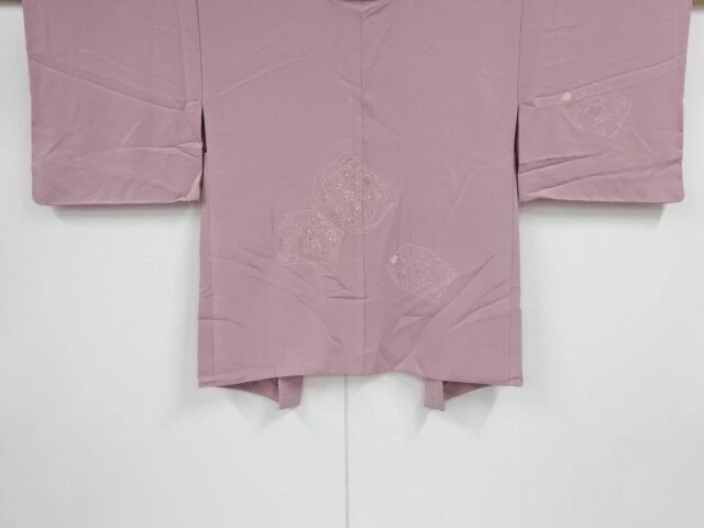45489# Japanese Kimono / Antique Haori / Sagara Knots / Floral Crest & Flowe