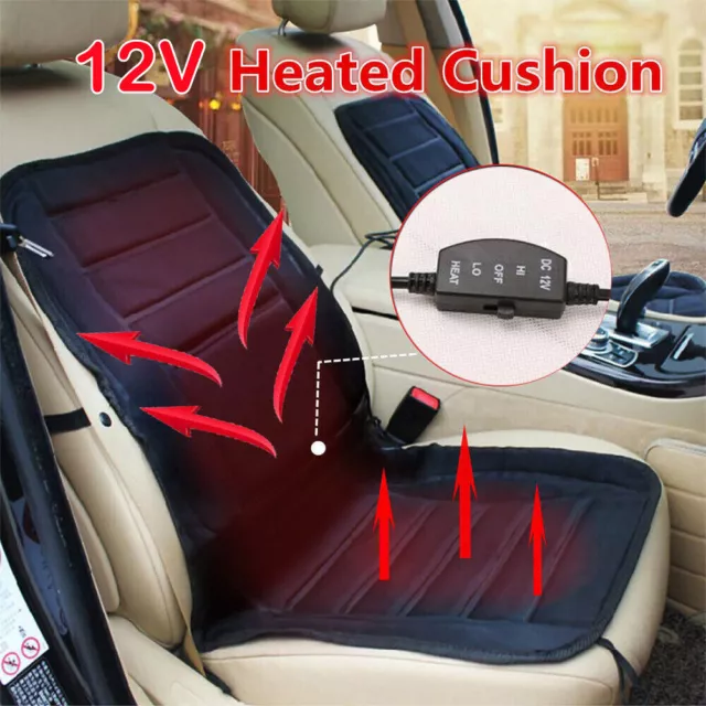 Luxury Heated Car Seat Cover Cushion Heater 30-65℃ Universal 12V For Cold Winter