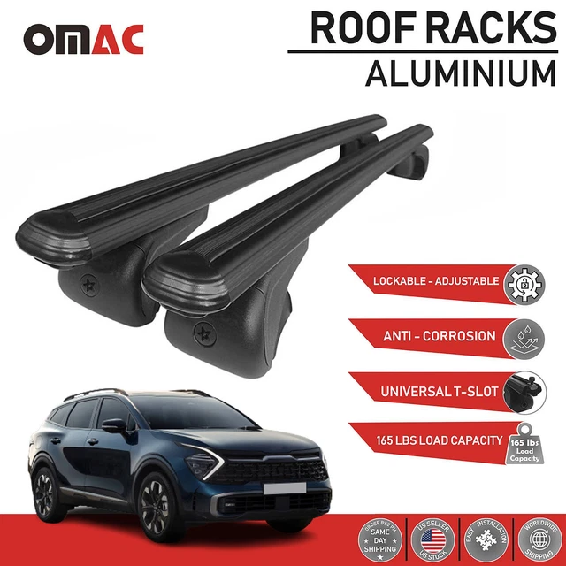 ROOF RACK CROSS Bars for Kia Sportage 20232024 Luggage Carrier Black 2