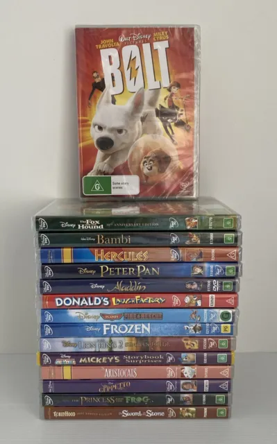 15 x Disney DVD Bundle Brand New Sealed Planes Bolt Frozen Bambi Aladdin Mickey