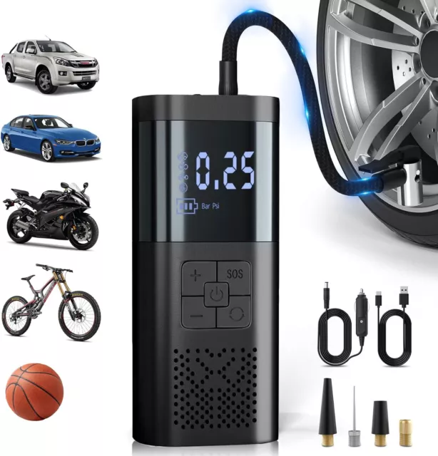 Electric Tire Inflator Portable LCD Air Pump Compressor 160PSI Cordless