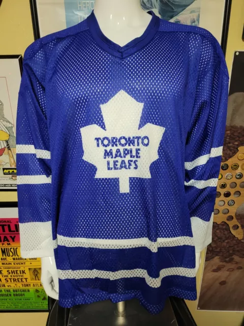 TORONTO MAPLE LEAFS VINTAGE 90s CCM AIR KNIT NHL HOCKEY JERSEY LARGE
