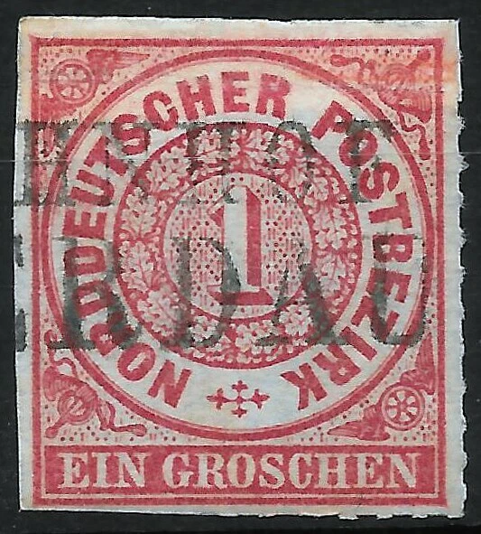 Sachsen 1868 : nachverwend. L2 BAHNHOF WERDAU auf NDP MiNr. 4 : SachsenStempel