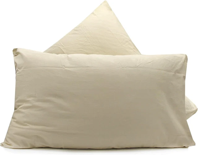 Federe Cuscino 100% Cotone Italiano - Coppia 52x82cm Con Pattina Bianco, Made In Italy - Foto 3