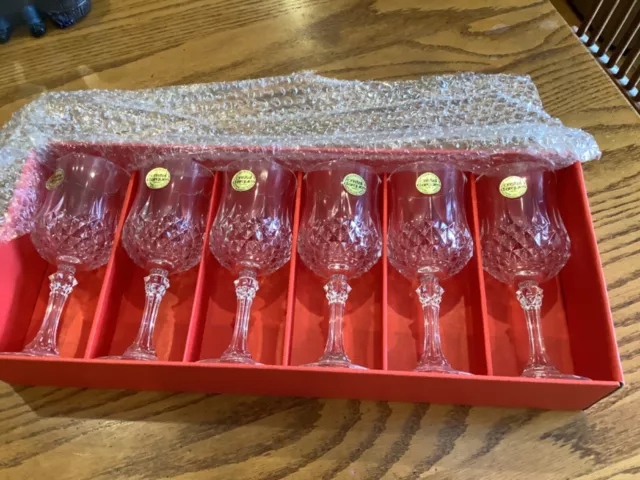 Cristal D'arques France 24% Genuine Lead Crystal 6 1/2" Wine Glasses “Set Of 6”