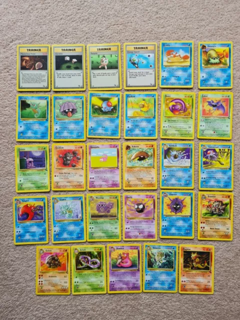 Pokemon Konvolut Restposten - 29x komplett Com/Uncom Fossil Set WOTC Vintage - Neuwertig