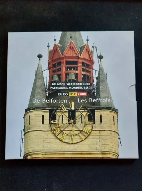 BELGIË, Belgien -  Euro - KMS Satz 2008. Glockenturm mit Token