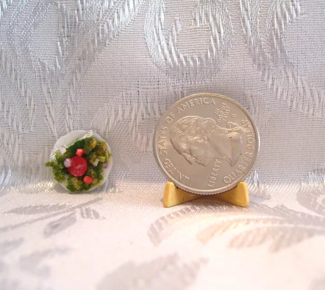 Miniature Dollhouse Handcrafted Plate Of Salad Very Tiny Dime Sz Food