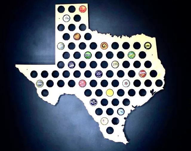 Beer Cap Traps Texas State Map Beer Soda Pop Bottle Wood Cap Caps Organizer