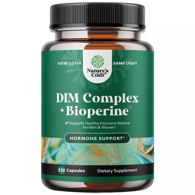 Natures Craft DIM Complex +Bioperine Capsules-Relieve Menopause,Estrogen Balance