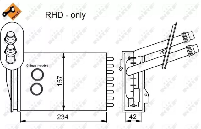 Heater Radiator Heat Exchanger Nrf Oe Quality Replacement 53402