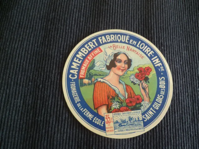 ancienne etiquette de fromage  la belle nantaise loire inferieure saint gildas