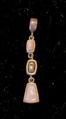 Sterling Silver 925 Abalone & Mother of Pearl MOP Pendant Drop
