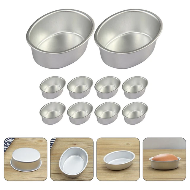 10 piezas moldes de pastel de acero inoxidable para hornear plata