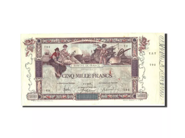 [#210496] Geldschein, Frankreich, 5000 Francs, 5 000 F 1918 ''Flameng'', 1918, 1