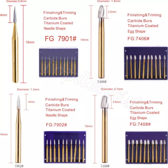 Dental Tungsten Carbide Burs FG Polishing Drills Trimming/Finishing Polishers