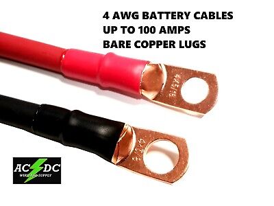 4 awg Copper Battery Cable Power Wire Car, Inverter, RV, Solar, Carts
