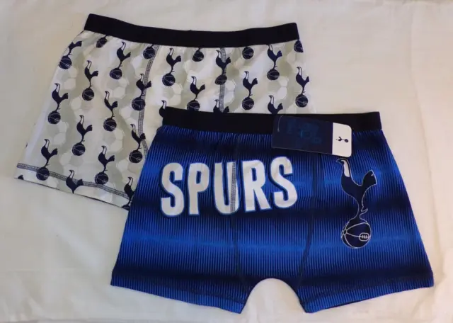 2 paia di pantaloncini da boxer/biancheria intima da ragazzo Tottenham Hotspur F.C. Spurs età 11-12