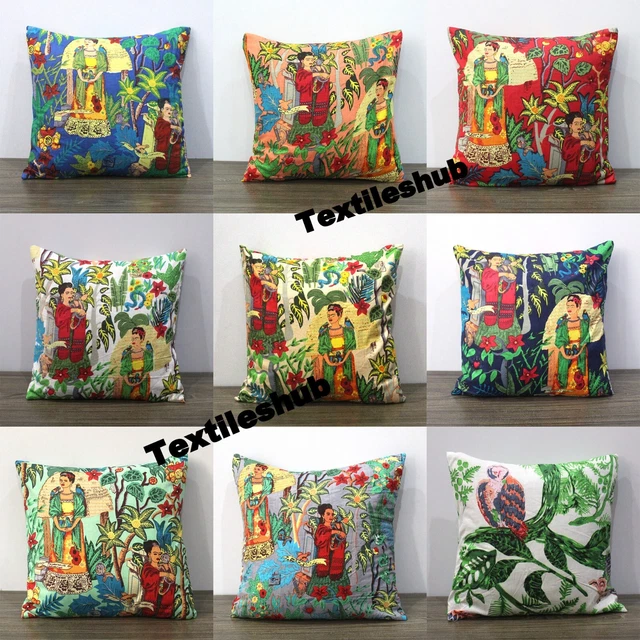Indien Frida Housse de Coussin Coton Taille S Pour Grand Tout Oreiller Jeté Lit