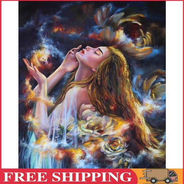 Paint By Numbers Kit DIY Girl Flower Oil Art Picture Craft Home Decor (B2244)