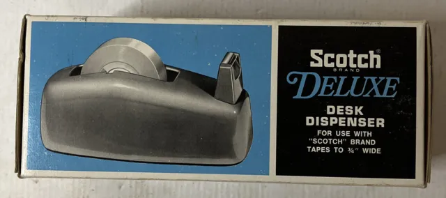 NIB Vintage 3M Scotch Deluxe C-20 Grey  Tape Dispenser For 3/4” X  1296” Tape