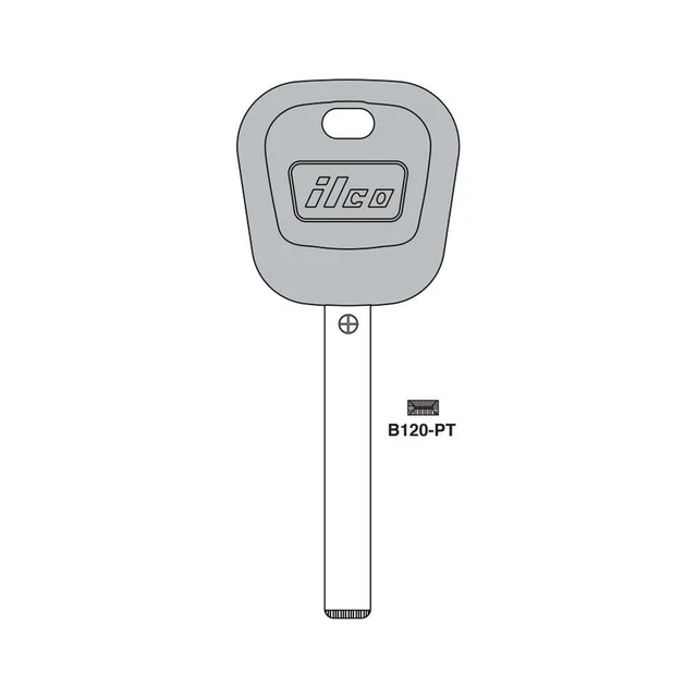 ILCO Blank Transponder Key Replacement for GM ID46 GM Circle + Chip B120-PT