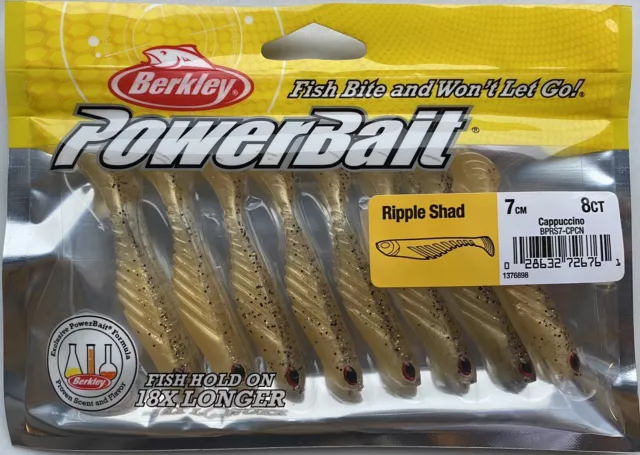 Berkley Power Bait Ripple Shad 7cm CAPPUCCINO 8-Stück Gummifisch Barsch Zander
