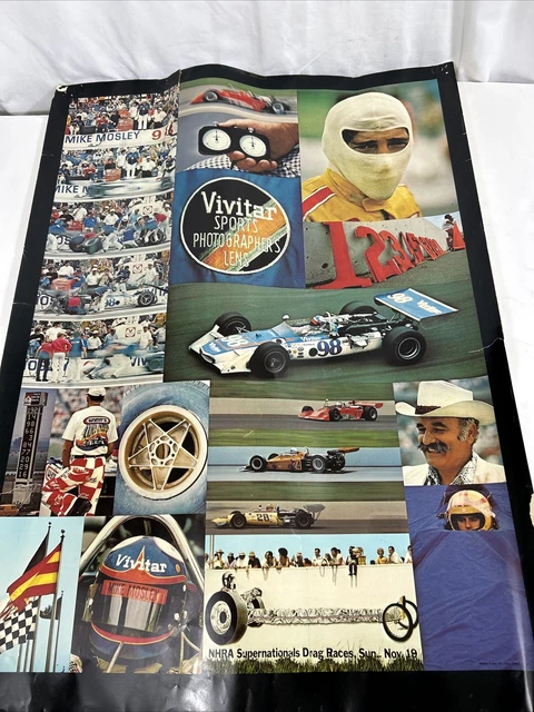 Vivitar Sports Photography Lens 1973 NHRA Drag Races Poster