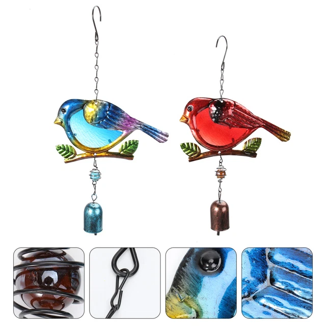 2 Pcs Bird Garden Chimes Wind Chime Outdoor Hanging Decor Household