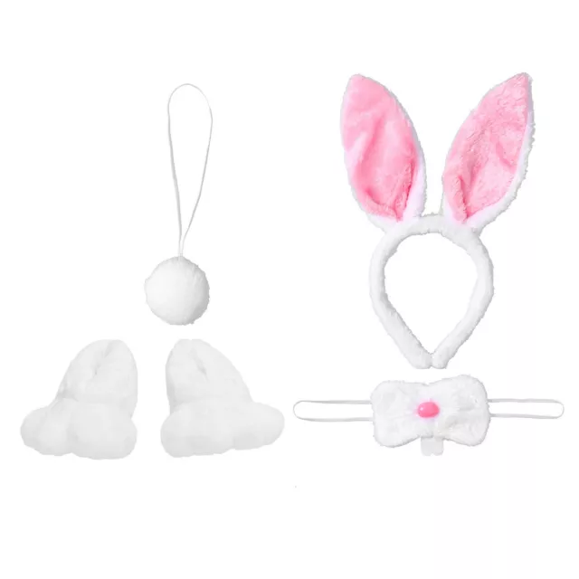 Adults Rabbits Ears Elastic Rabbit Costume Accessory Halloween Bunny Tail Cute