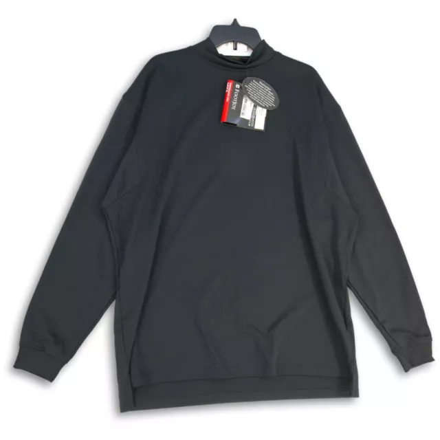 NWT Womens Black Long Sleeve Mock Neck Golf Pullover Sweatshirt Size XXL