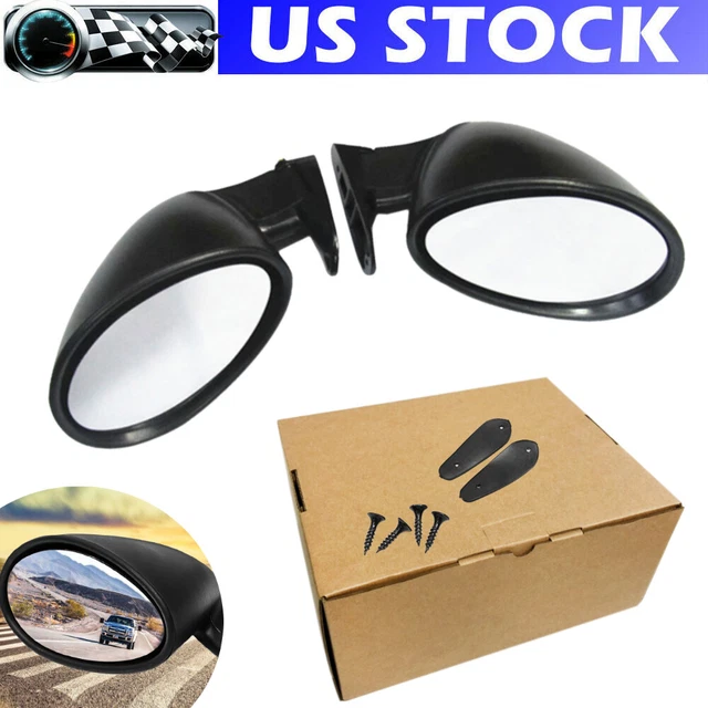 2*Classic Retro Door Wing Side Mirror Car Matte Rearview Mirror California Style