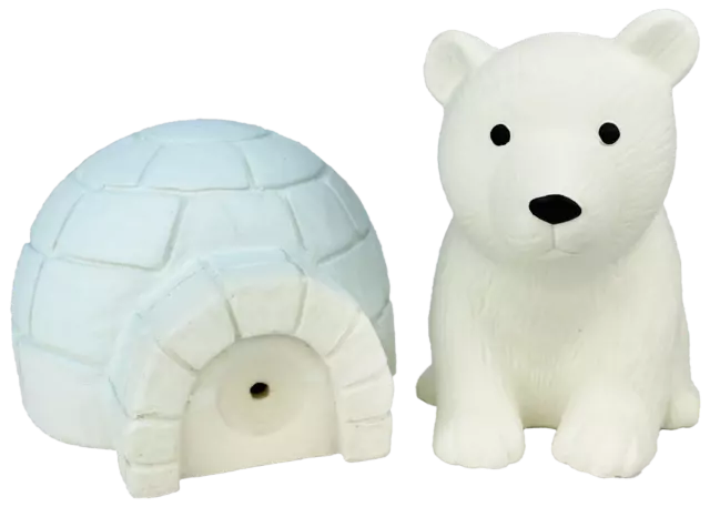 Multipet Latex Polar Pals Bear & Arctic Squeakers 2.5" Dog Toy 2 Toys Package