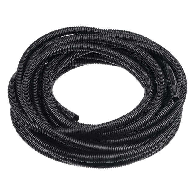 10 M 9x12mm PP Tubo Ondulato Flessibile per Giardino, Ufficio Nero