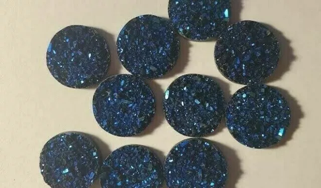 CraftBuddyUS 10 x16mm Stunning AB BLUE Round Resin MoonRock Crystal