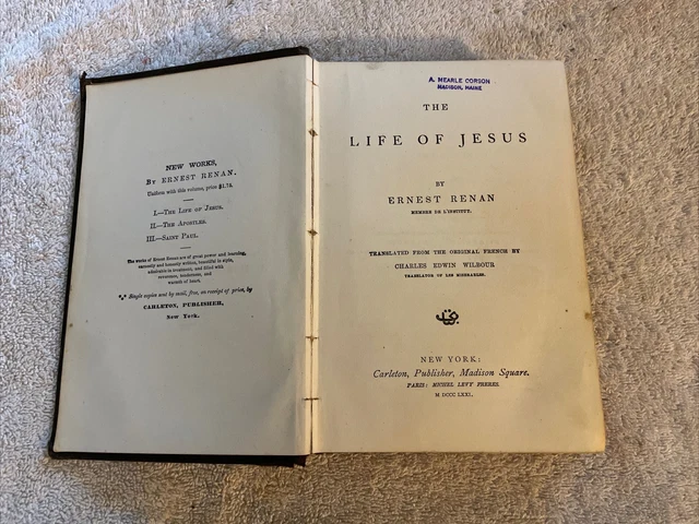 Scrisse La Vita Di Gesu LA VITA DI Gesù di Ernest Renan 1863 EUR 9,24 - PicClick IT