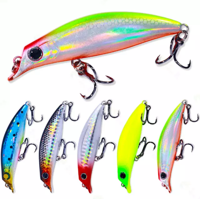 5PCS/Set Fishing Lures Hard Bait Minnow Crankbait Bass Tackle Swimbait Wobbler