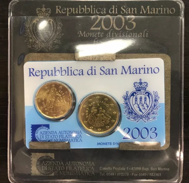 coffret San Marino 50 et 20 cents euros 2003