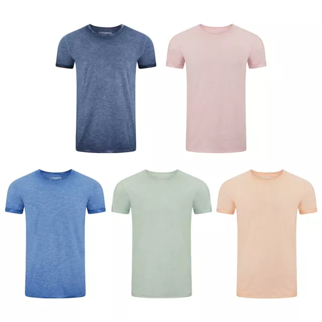 riverso Herren Basic T-Shirt RIVMatteo Rundhals Tee Regular Uni 100% Baumwolle