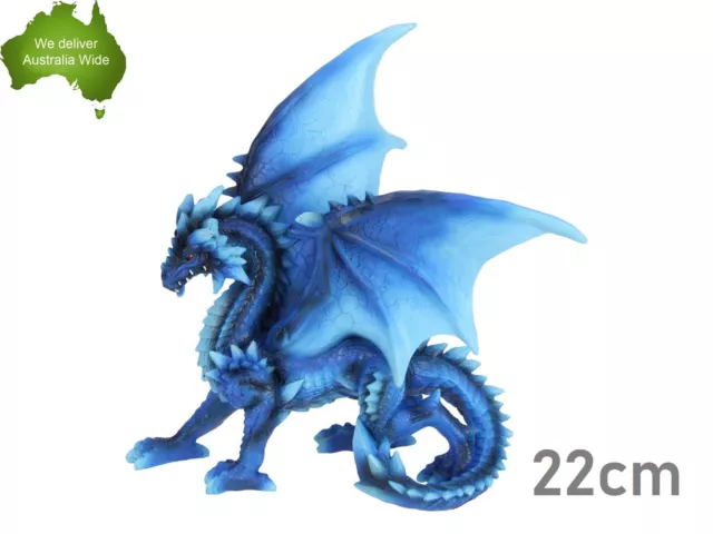 22cm Blue Standing Dragon Garden Ornament Statue Figurine Sculpture Mother Gift