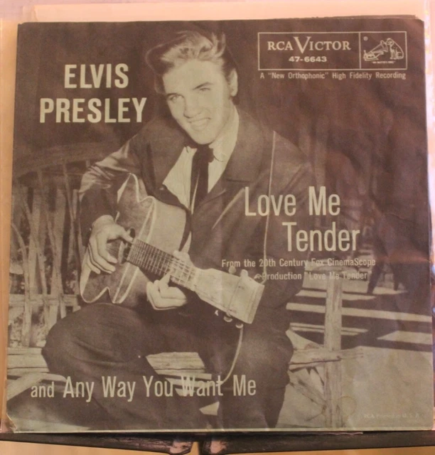 ELVIS PRESLEY « Love Me Tender » RCA 6643 45/vert RARE SLV, Silverline ...