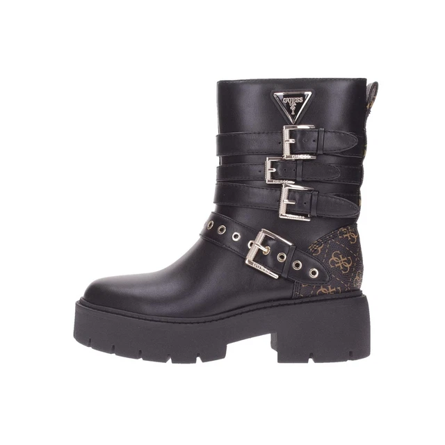 Stivaletti Guess Obia In Pelle Per Donna | Design Alla Caviglia, Suola In Gomma, Nero - Foto 8