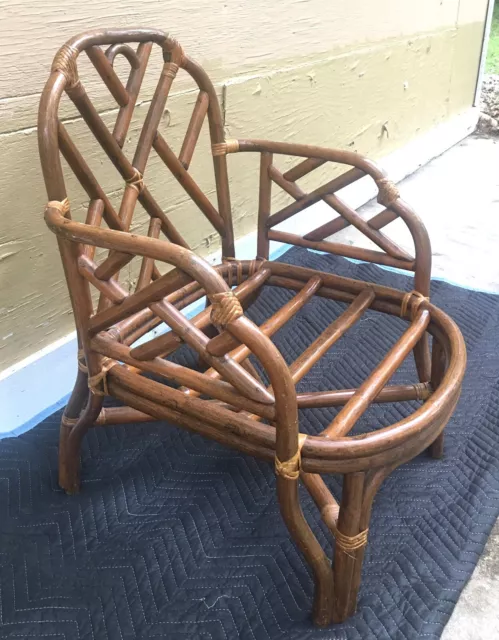 Vintage Mid Century Unique Rare Chinese Chippendale Lounge Arm Chair