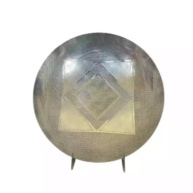 Vintage Reed Barton Silver Plate Intaglio Geometric Design 9” Decorative Plate