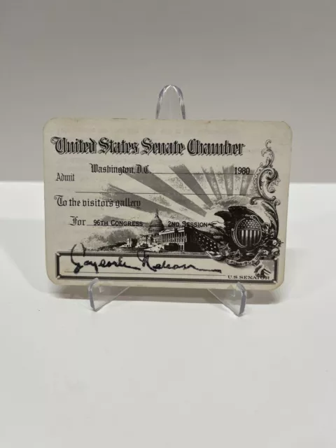 Vintage U.S. Senate Chamber Visitors Pass, 96th Congress(1980), Gaylord Nelson