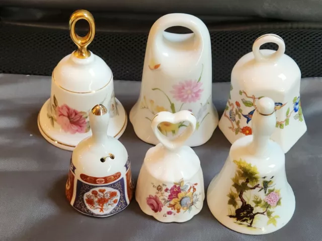 Lot Of Porcelain, Bone China Floral Bird Bells- Brinton, Royal Worcester, Imari