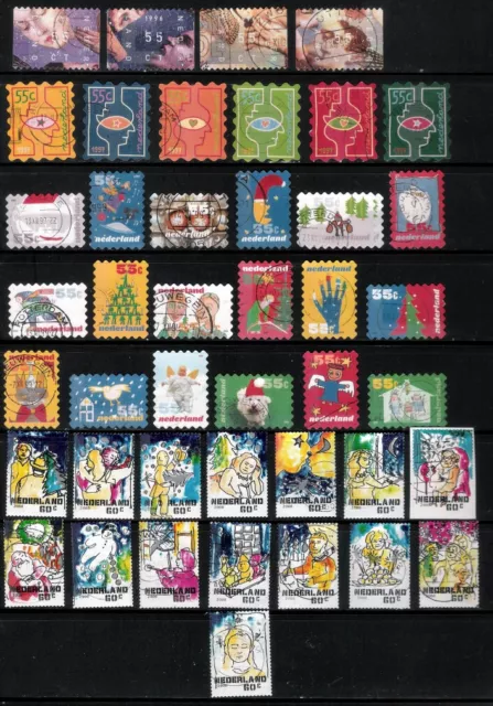 Niederlande:  Lot Weihnachtsmarken gestempelt aus den Jahren 1996-2000