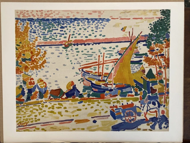 Lithographie André Derain Fauvisme Le Port De Collioure Papier Arches Éd.mourlot