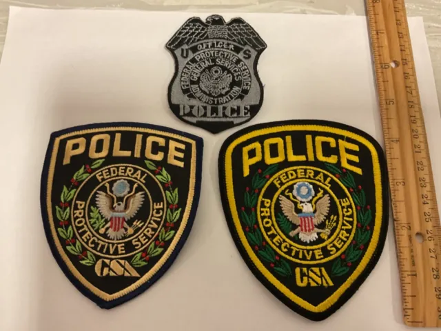 Federal Protective Services Police set 3  collectible patches new all full size